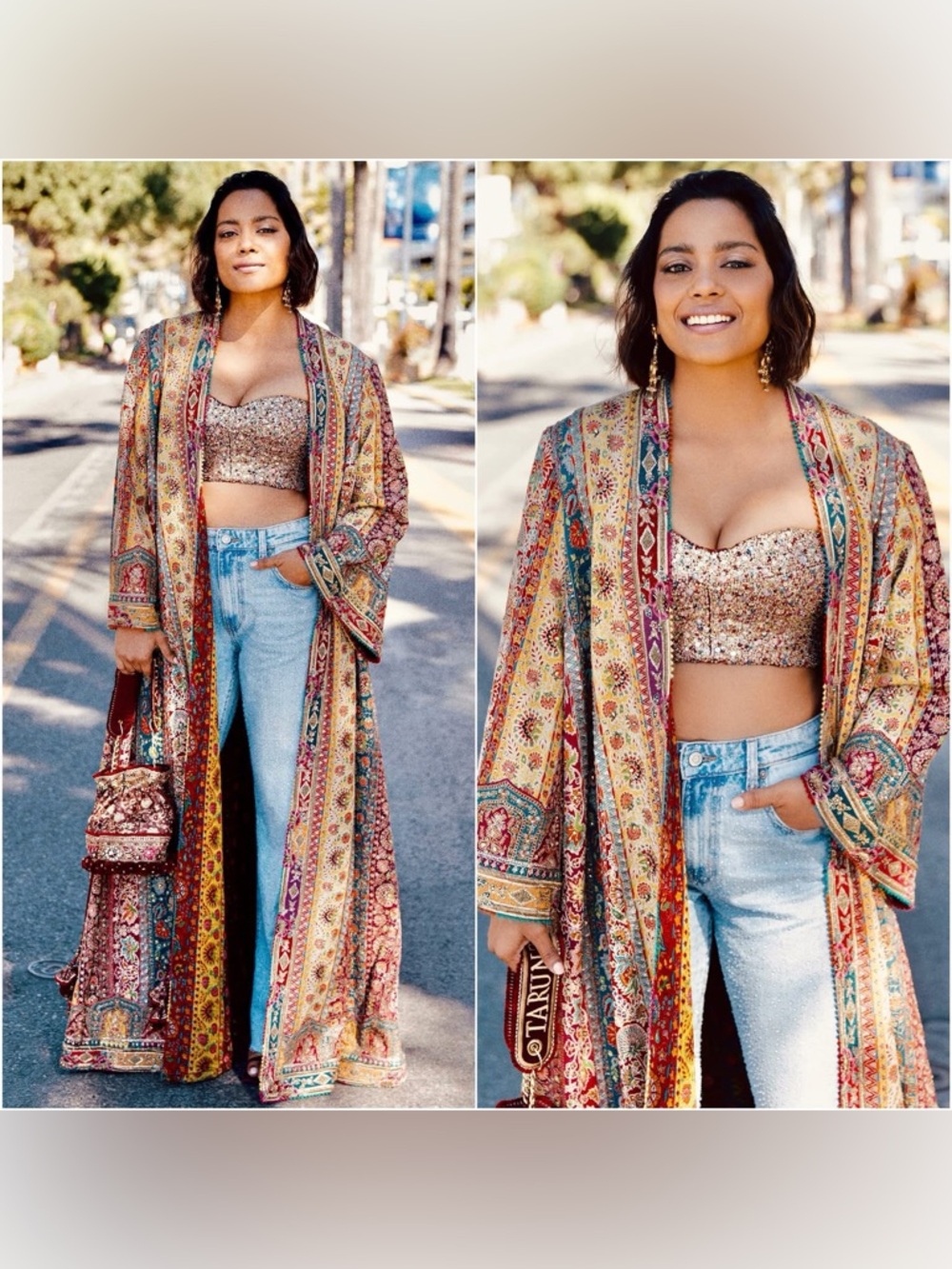 DR2 Golden Paisley Kimono with Teal Accents